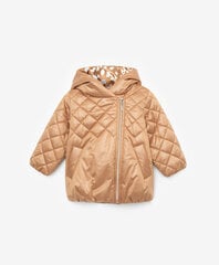 Утепленная куртка с капюшоном и анималистичным принтом для девочек Gulliver, бежевая  цена и информация | Куртки, пальто для девочек | 220.lv