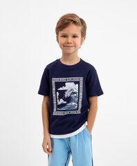 Футболка для мальчика с короткими рукавами, синяя цена и информация | Рубашки для мальчиков | 220.lv