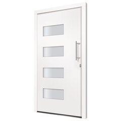 vidaXL ārdurvis, 100x210 cm, alumīnijs un PVC, baltas цена и информация | Уличные двери | 220.lv