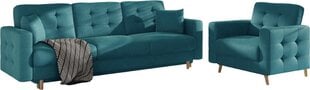Комплект мягкой мебели из 2-х частей  Asgard 3+1, синий цвет цена и информация | Комплекты мягкой мебели | 220.lv