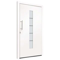 vidaXL ārdurvis, 100x200 cm, alumīnijs un PVC, baltas цена и информация | Уличные двери | 220.lv