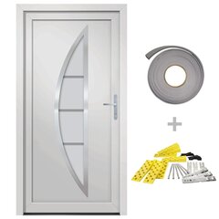 vidaXL ārdurvis, 88x200 cm, PVC, baltas цена и информация | Уличные двери | 220.lv