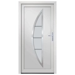 vidaXL ārdurvis, 88x200 cm, PVC, baltas цена и информация | Уличные двери | 220.lv