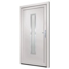 vidaXL ārdurvis, 98x200 cm, PVC, baltas цена и информация | Уличные двери | 220.lv