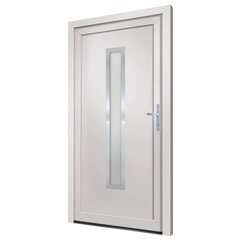 vidaXL ārdurvis, 98x208 cm, PVC, baltas цена и информация | Уличные двери | 220.lv
