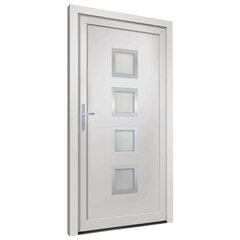 vidaXL ārdurvis, 98x200 cm, PVC, baltas цена и информация | Уличные двери | 220.lv