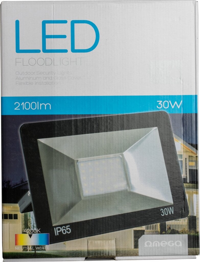 Omega LED prožektors 30W 4200K (43861) cena un informācija | Lukturi un prožektori | 220.lv