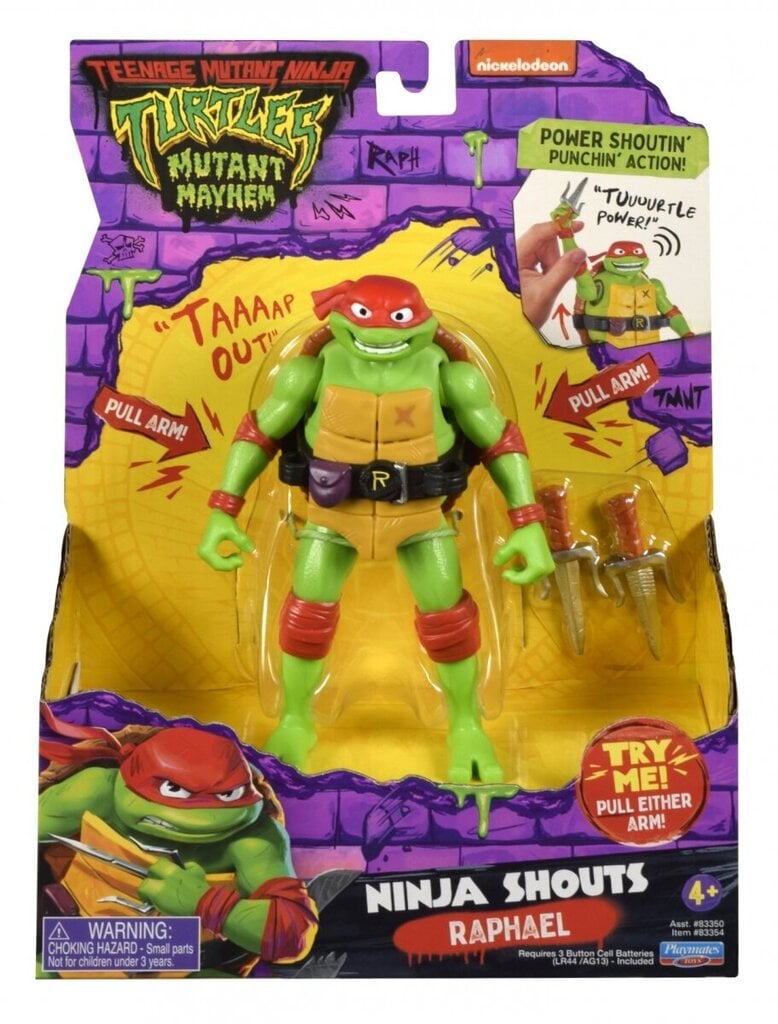 Figūriņa Tmnt Bruņurupuči Nindzjas Ninja Shouts Raphael 83354 cena un informācija | Rotaļlietas zēniem | 220.lv