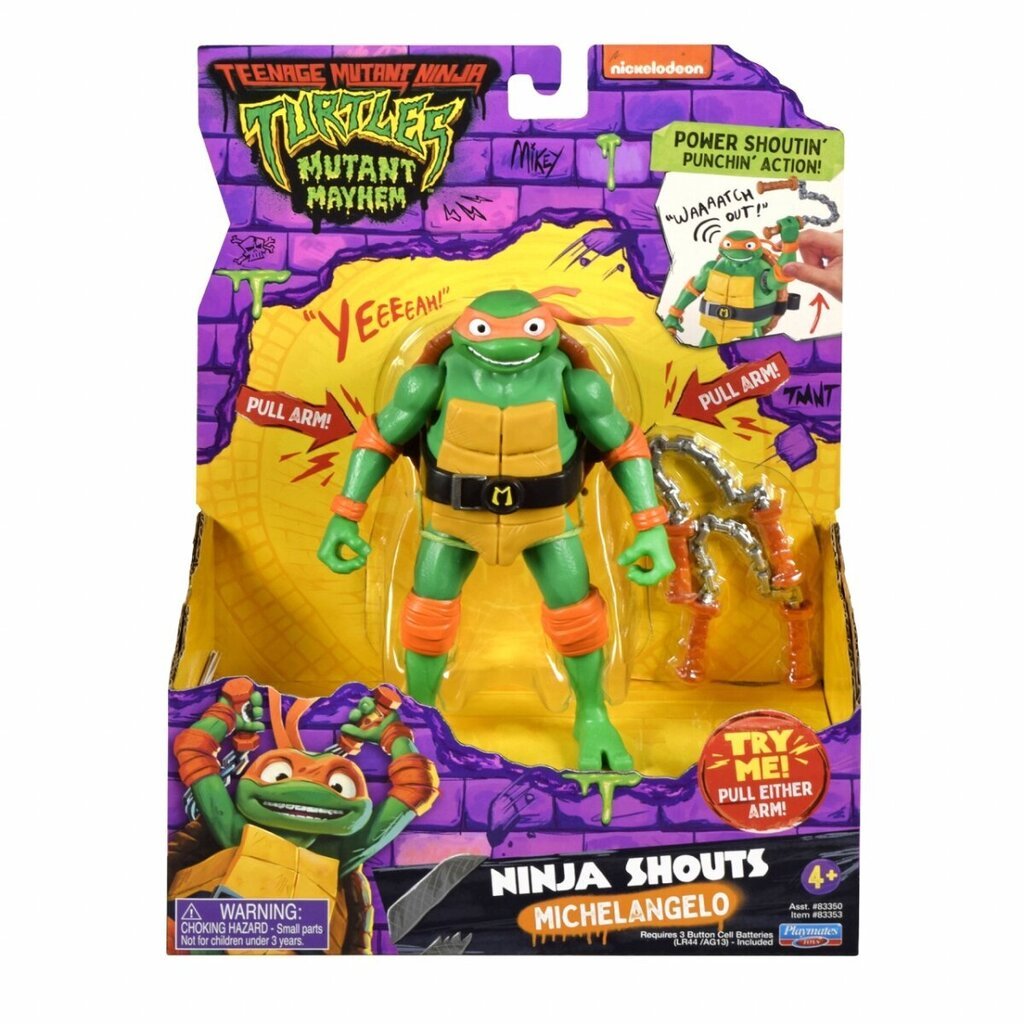 Figūriņa Tmnt Bruņurupuči Nindzjas Ninja Shouts Michelangelo 83353 цена и информация | Rotaļlietas zēniem | 220.lv