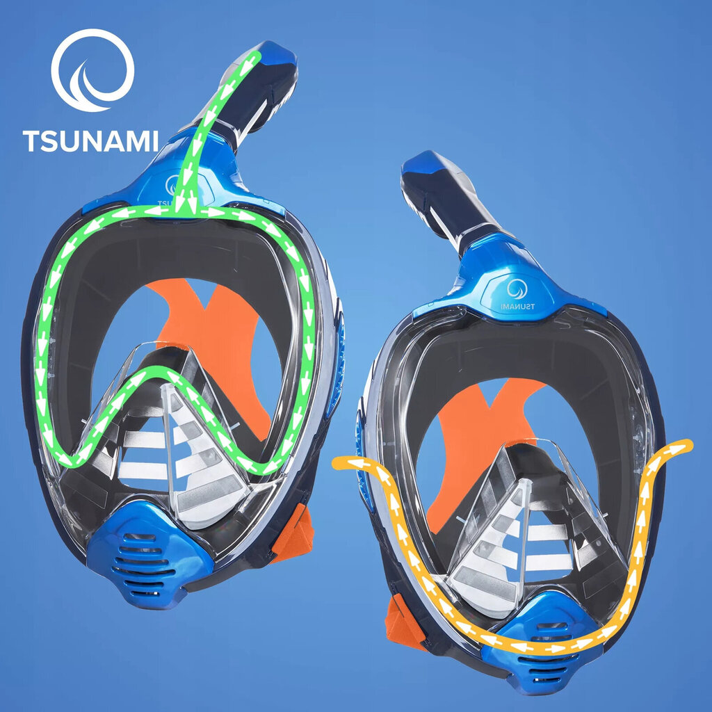 Pilnas sejas niršanas maska Tsunami Pro, S/M cena un informācija | Niršanas maskas | 220.lv