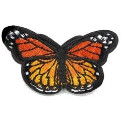 Аппликация пришивная Бабочка вышитая, цвет оранжевый цена и информация | Аппликации, декорации, наклейки | 220.lv