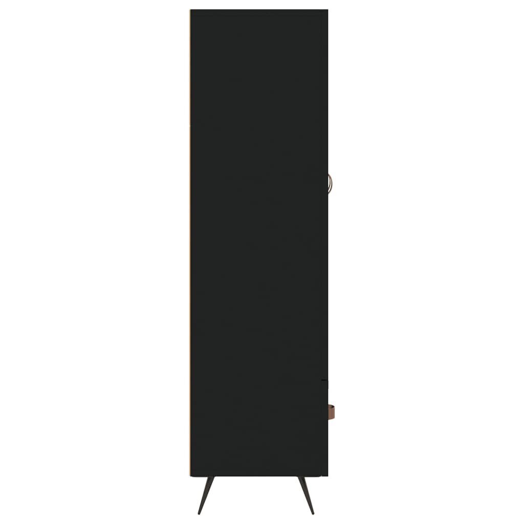 Augstais skapītis, melns, 69,5x31x115 cm, inženierijas koks цена и информация | Skapīši viesistabai | 220.lv