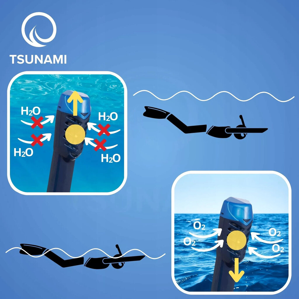 Pilnas sejas niršanas maska Tsunami Pro, L/XL cena un informācija | Niršanas maskas | 220.lv