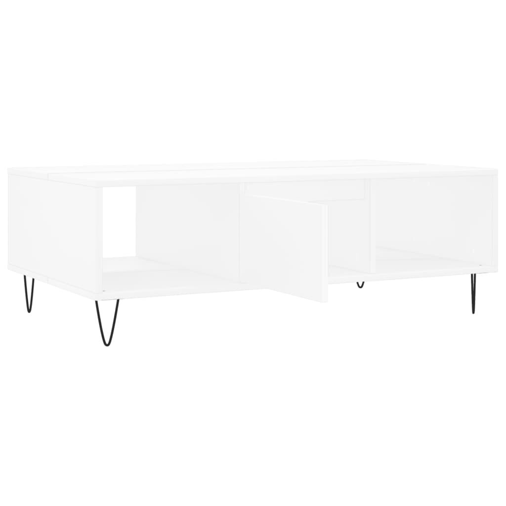 Kafijas galdiņš, balts, 104x60x35 cm, inženierijas koks cena un informācija | Žurnālgaldiņi | 220.lv