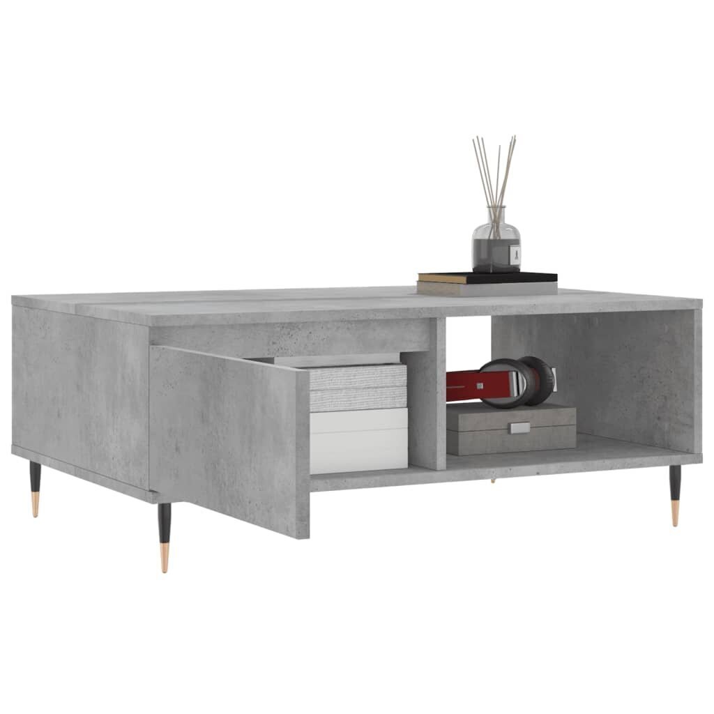 Kafijas galdiņš, betona pelēks, 90x60x35 cm, inženierijas koks цена и информация | Žurnālgaldiņi | 220.lv