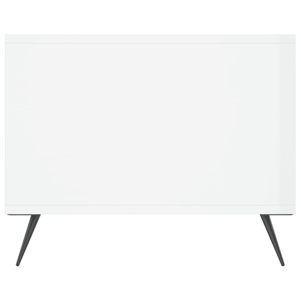 Kafijas galdiņš, spīdīgi balts, 102x50x40 cm, inženierijas koks cena un informācija | Žurnālgaldiņi | 220.lv