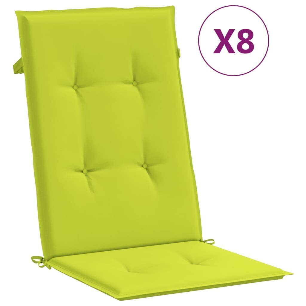 Dārza krēsli ar matračiem, atgāžami, 8 gab., masīvs tīkkoks cena un informācija | Dārza krēsli | 220.lv