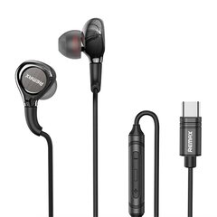 Earphones Remax RM-655a, USB-C, 1.5m (black) цена и информация | Наушники | 220.lv