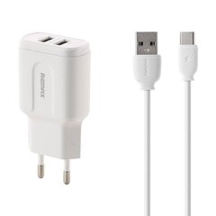 Зарядное устройство Remax РП-U22 быстрая загрузка с 2 разъемами USB, 2.4A, белый цена и информация | Зарядные устройства для телефонов | 220.lv