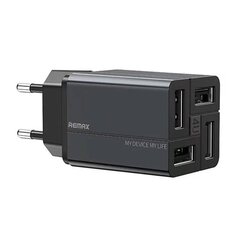 Wall charger Remax, RP-U43, 4x USB, 3.4A (black) цена и информация | Зарядные устройства для телефонов | 220.lv
