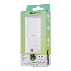 Wall charger Remax, RP-U72, USB, 22.5W (white) цена и информация | Зарядные устройства для телефонов | 220.lv