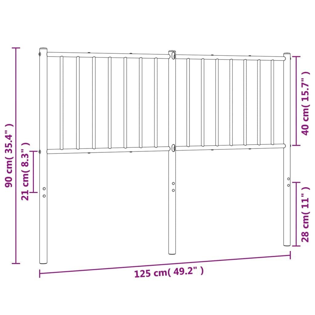 Gultas galvgalis, balts, 120 cm cena un informācija | Gultas | 220.lv