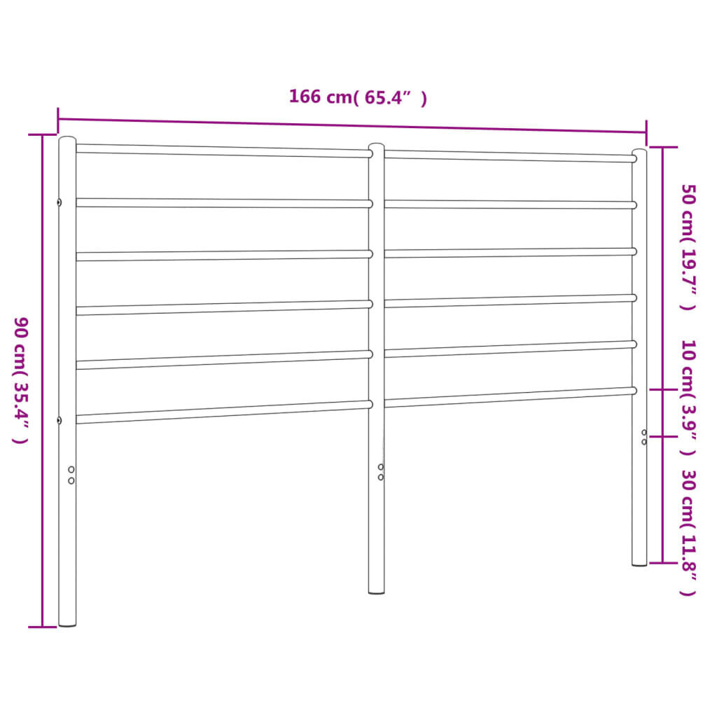 Gultas galvgalis, metāls, melns, 160 cm cena un informācija | Gultas | 220.lv