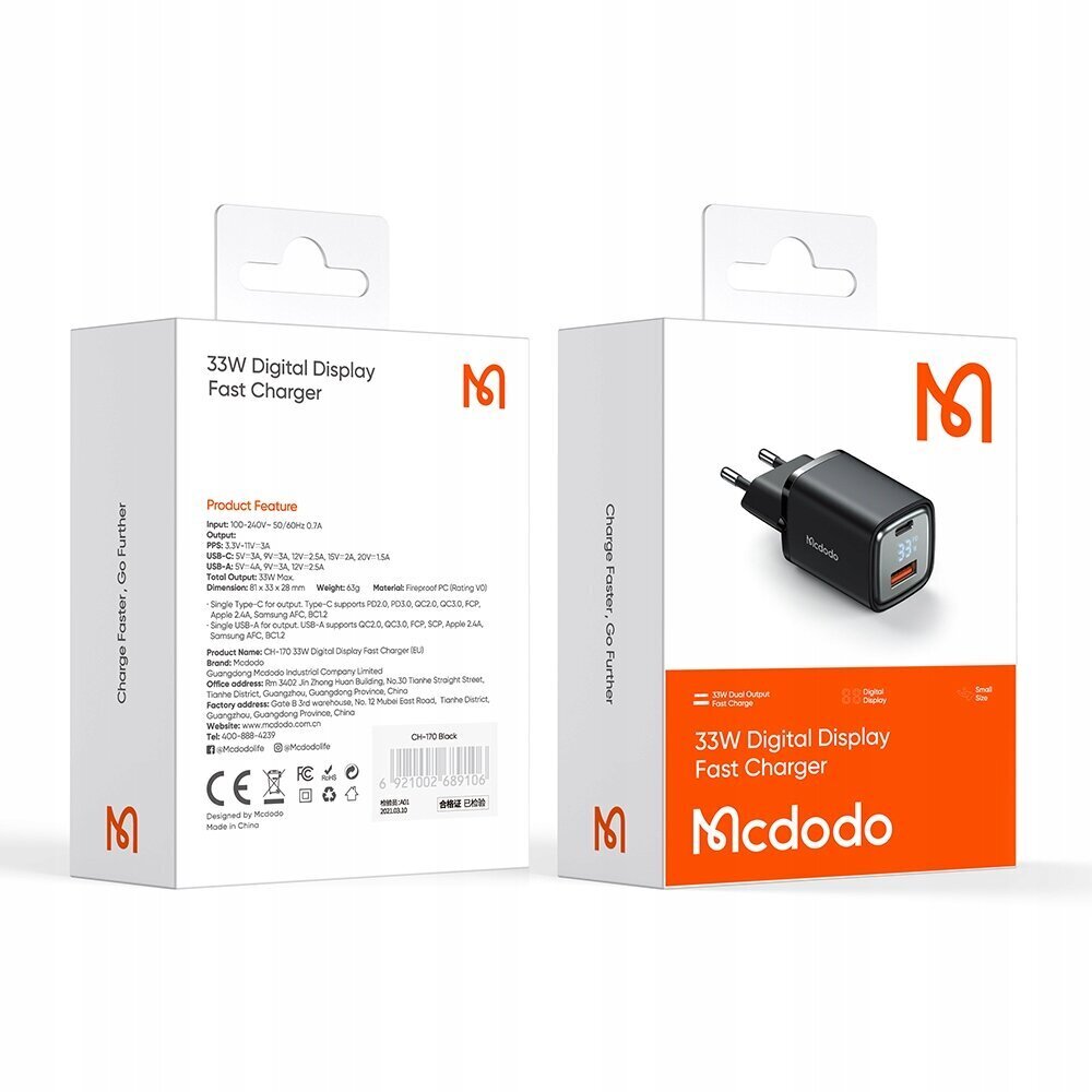 Mcdodo USB/USB-C, 3A cena un informācija | Lādētāji un adapteri | 220.lv