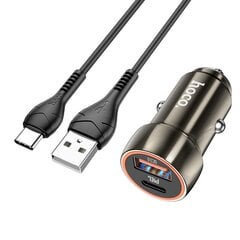 Автомобильная зарядка Hoco Z46A USB-A/Type-C PD20W+QC3.0 серая цена и информация | Зарядные устройства для телефонов | 220.lv