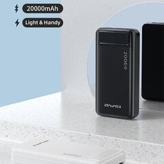 AWEI PowerBank P6K 20000mAh czarny|black 2xUSB|PD|Micro-USB цена и информация | Зарядные устройства Power bank | 220.lv