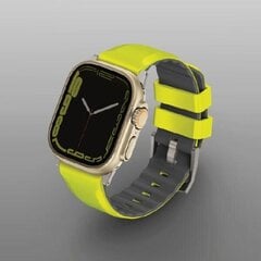 UNIQ pasek Linus Apple Watch Series 1|2|3|4|5|6|7|8|SE|SE2|Ultra 42|44|45|49mm Airosoft Silicone limonkowy|lime green цена и информация | Аксессуары для смарт-часов и браслетов | 220.lv