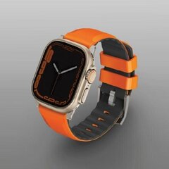 UNIQ pasek Linus Apple Watch Series 1|2|3|4|5|6|7|8|SE|SE2|Ultra 42|44|45|49mm Airosoft Silicone pomarańczowy|volt orange цена и информация | Аксессуары для смарт-часов и браслетов | 220.lv