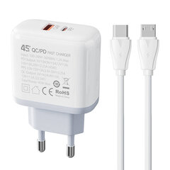 LDNIO Сетевое зарядное устройство LDNIO A2526C USB, USB-C 45W Wall + кабель MicroUSB цена и информация | Зарядные устройства для телефонов | 220.lv