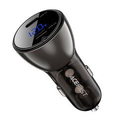 Car Charger Acefast B10 60W, USB-C + USB-C, with display (black) цена и информация | Зарядные устройства для телефонов | 220.lv