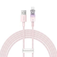 Fast Charging cable Baseus USB-A to Lightning  Explorer Series 2m, 2.4A (pink) цена и информация | Кабели для телефонов | 220.lv