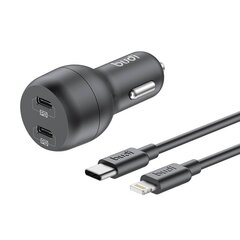 Budi Car Charger, 2x USB-C, 40W, PD + USB-C to Lightning Cable (Black) цена и информация | Зарядные устройства для телефонов | 220.lv