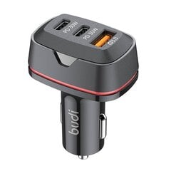 Budi car charger, USB + 2x USB-C, 60W, PD + QC (black) цена и информация | Зарядные устройства для телефонов | 220.lv