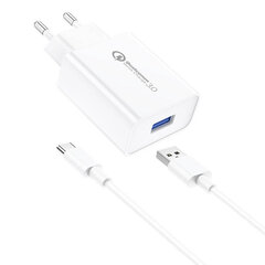 Foneng Сетевое зарядное устройство Foneng EU13 + кабель USB-USB-C, 3A (белый) цена и информация | Зарядные устройства для телефонов | 220.lv