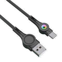 Foneng Кабель Foneng X59 USB-USB-C, LED, 3A, 1м (черный) цена и информация | Кабели для телефонов | 220.lv