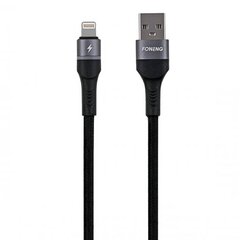 Foneng Кабель USB для Lightning Foneng X79, LED, в оплетке, 3А, 1м (чёрный) цена и информация | Кабели для телефонов | 220.lv