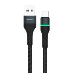 Foneng Кабель Foneng X79 USB-USB-C, LED, в оплетке, 66 Вт, 1 м (черный) цена и информация | Кабели для телефонов | 220.lv