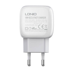 LDNIO Сетевое зарядное устройство LDNIO A1306Q 18 Вт + кабель USB-C цена и информация | Зарядные устройства для телефонов | 220.lv