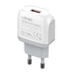 LDNIO Сетевое зарядное устройство LDNIO A1307Q 18 Вт + кабель USB-C цена и информация | Зарядные устройства для телефонов | 220.lv