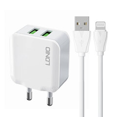 LDNIO Сетевое зарядное устройство LDNIO A2201 2USB + кабель USB-C цена и информация | Зарядные устройства для телефонов | 220.lv
