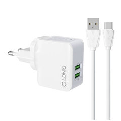 LDNIO Сетевое зарядное устройство LDNIO A2203 2USB + кабель USB-C цена и информация | Зарядные устройства для телефонов | 220.lv