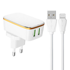 LDNIO Сетевое зарядное устройство LDNIO A2204 2USB + кабель USB-C цена и информация | Зарядные устройства для телефонов | 220.lv