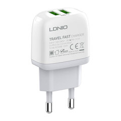 Зарядное устройство для телефона LDNIO A2219, 2x USB, 2.4A (white) цена и информация | Зарядные устройства для телефонов | 220.lv
