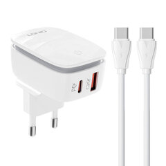 LDNIO Сетевое зарядное устройство LDNIO A2425C USB, USB-C + USB-C — кабель USB-C цена и информация | Зарядные устройства для телефонов | 220.lv