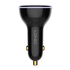 LDNIO Автомобильное зарядное устройство LDNIO C102, USB + 2x USB-C, 160 Вт + кабель USB-C на Lightning (черный) цена и информация | Зарядные устройства для телефонов | 220.lv