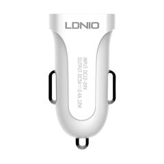 LDNIO Автомобильное зарядное устройство LDNIO DL-C17, 1x USB, 12W + кабель Micro USB (белый) цена и информация | Зарядные устройства для телефонов | 220.lv